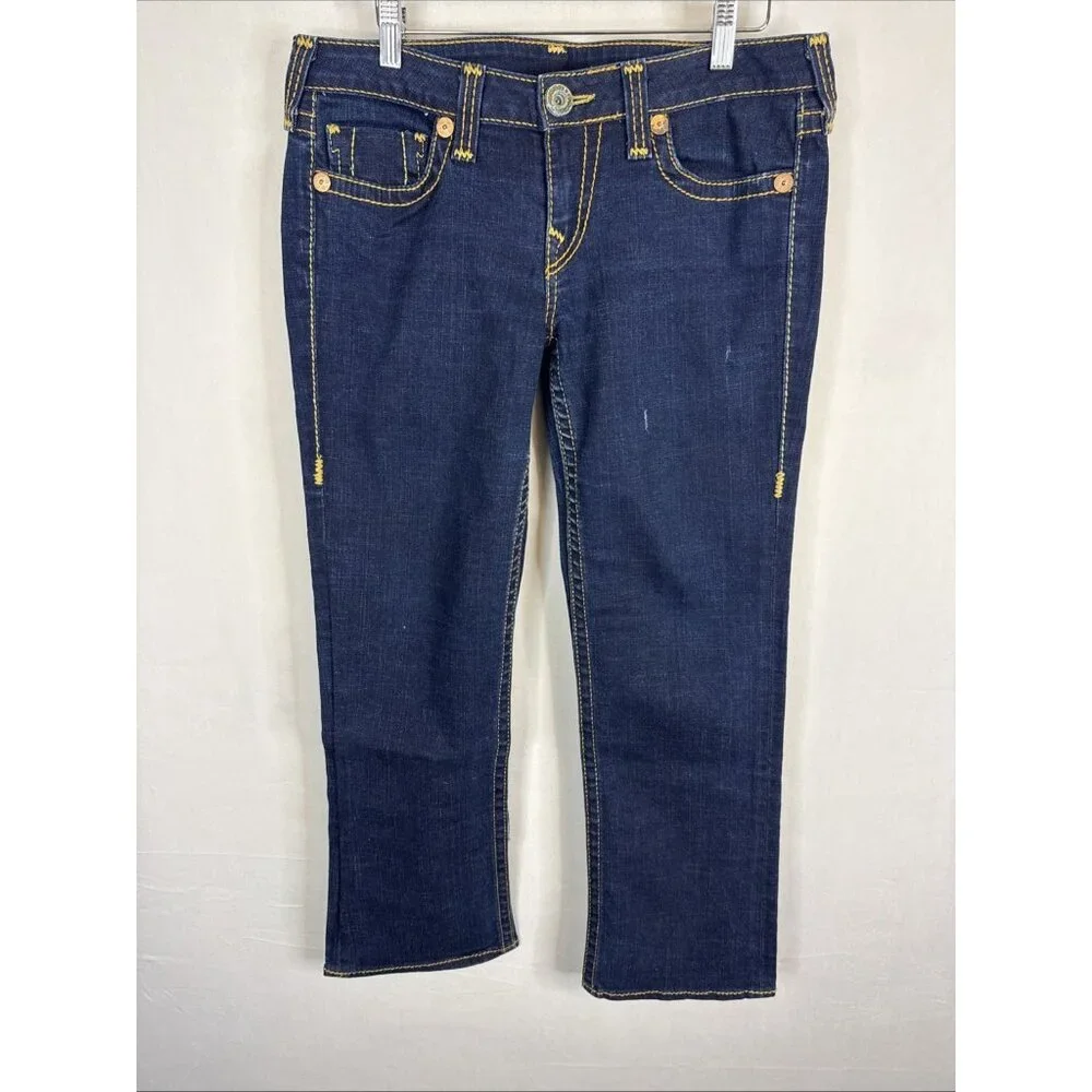 True Religion Womens 31x30 Dark Wash Bootcut Jeans Contrast Stitch USA - Picture 2 of 10